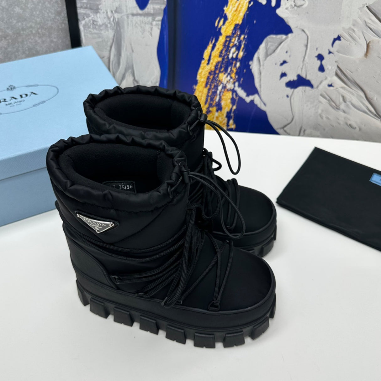 Authentic Prada Re-Nylon gabardine après ski booties