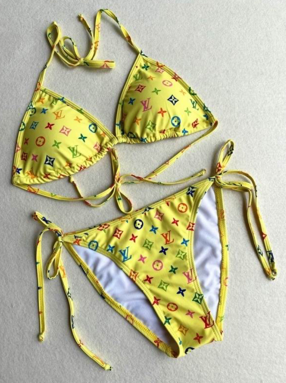 Authentic Louis Vuitton Graphic Monogram Bikini Set