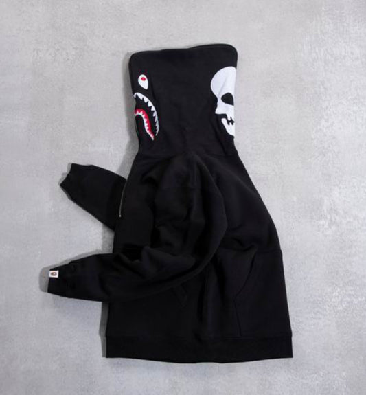 Authentic BAPE X NEIGHBORHOOD TWO FACE HALF ZIP HOODIE
