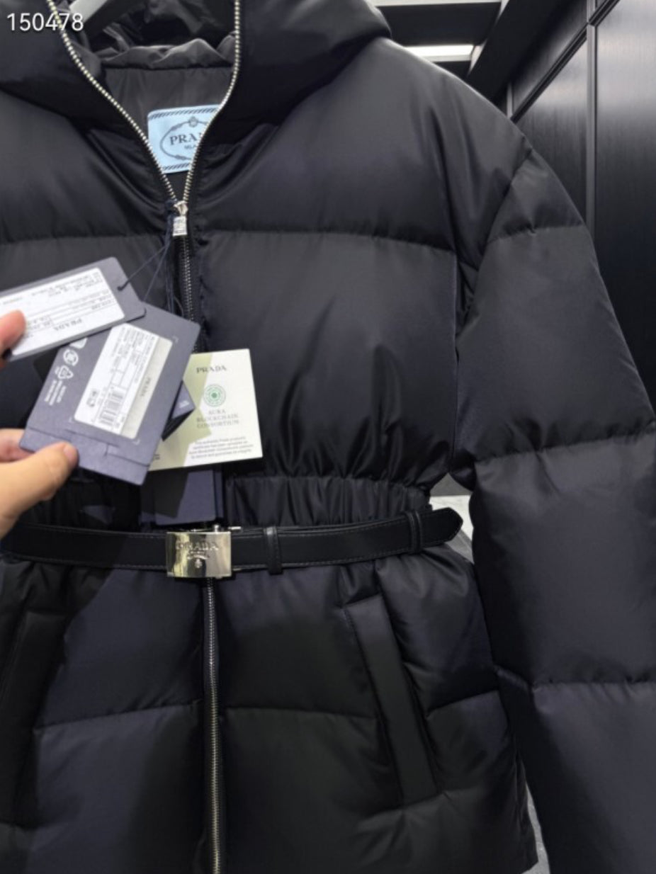 Authentic PRADA Re-Nylon Hooded Down Jacket