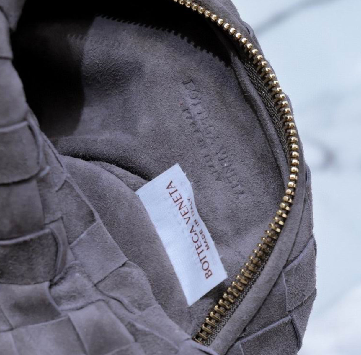 Authentic Bottege Veneta mini Jodie (Intrecciato SUEDE leather)