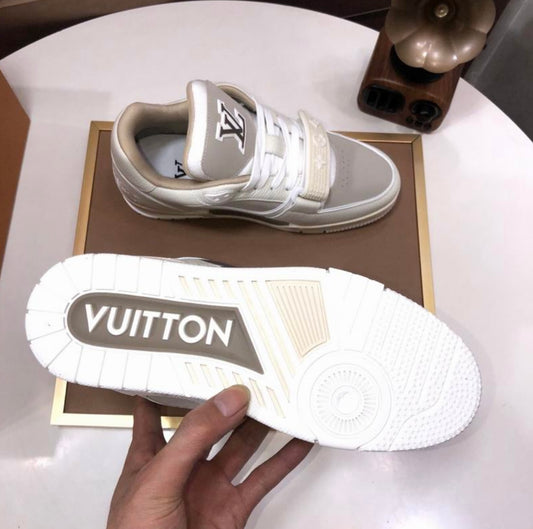 Authentic Louis Vuitton Trainer Sneaker (Monogram Flower Beige)