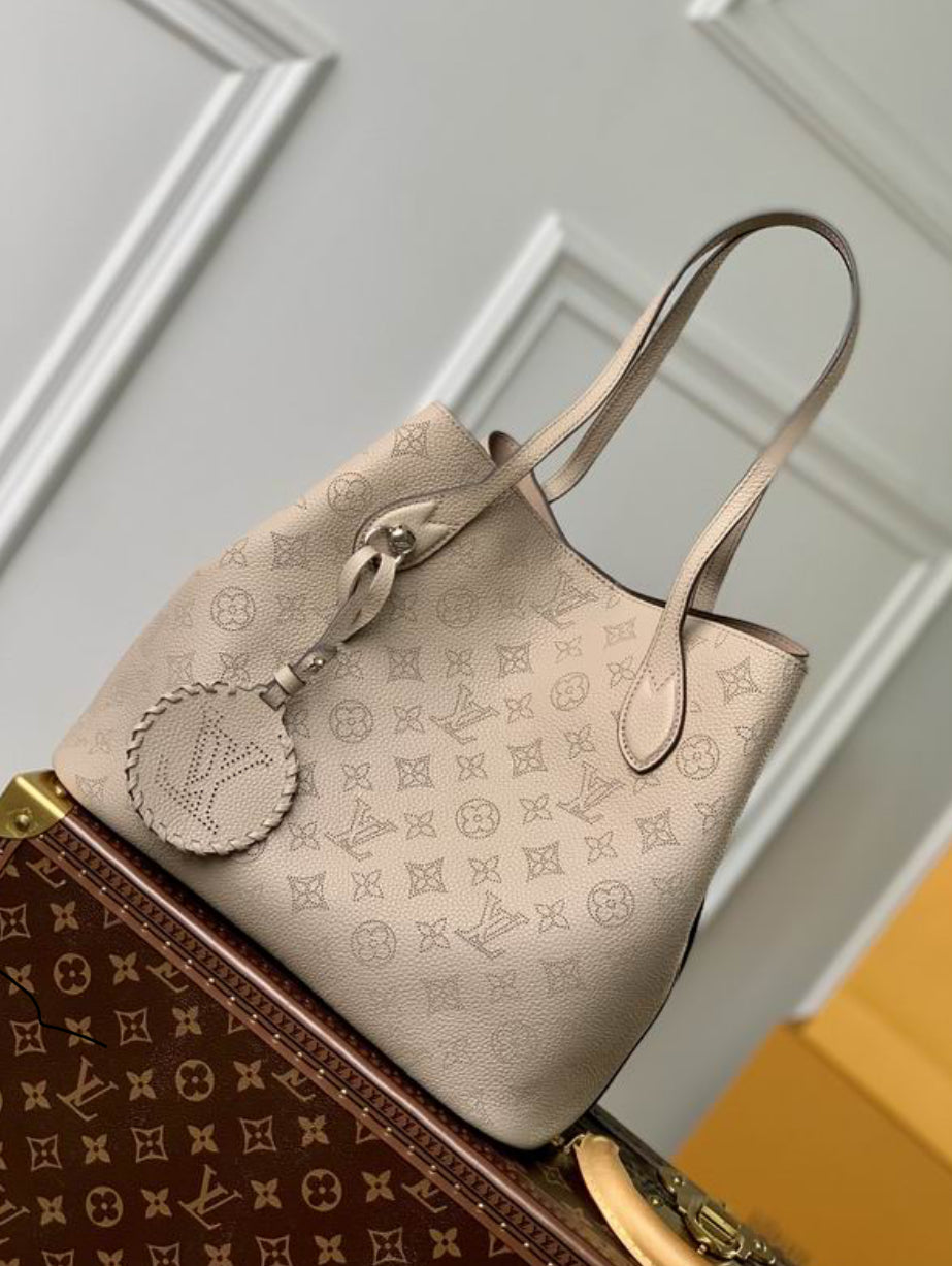 Authentic Louis Vuitton Blossom MM Tote Bag ( Galet / Beige )