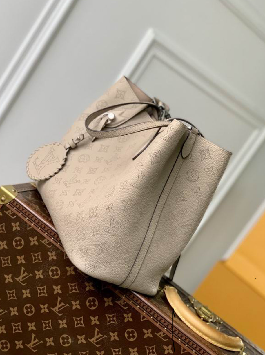 Authentic Louis Vuitton Blossom MM Tote Bag ( Galet / Beige )
