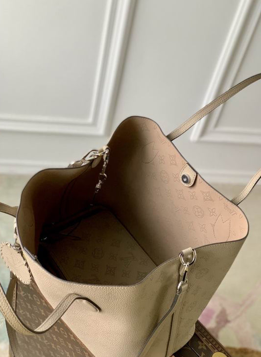 Authentic Louis Vuitton Blossom MM Tote Bag ( Galet / Beige )