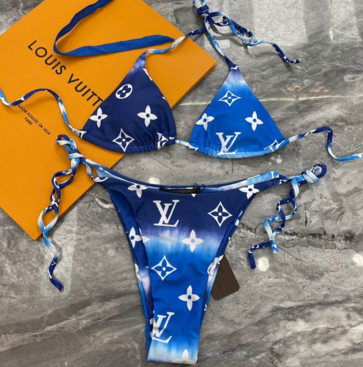 Authentic Louis Vuitton Graphic Monogram Bikini Set