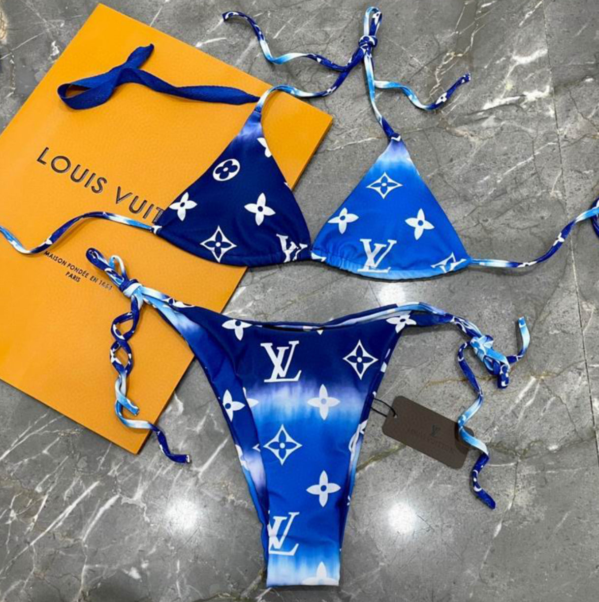 Authentic Louis Vuitton Graphic Monogram Bikini Set
