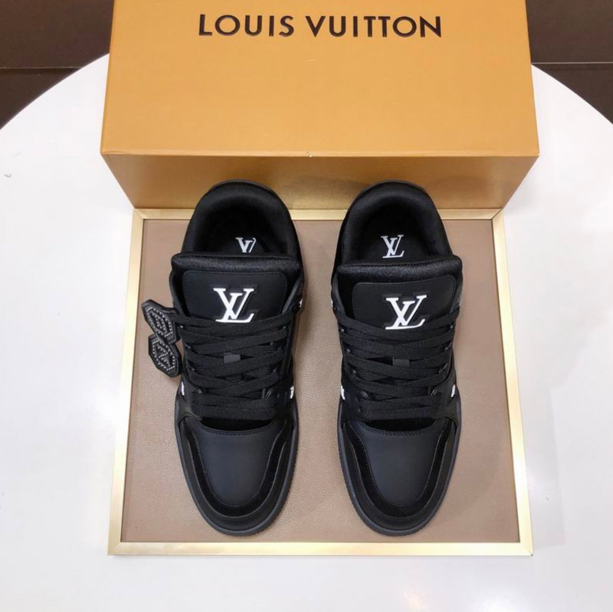 Authentic Louis Vuitton LV Trainer Sneaker (Black)