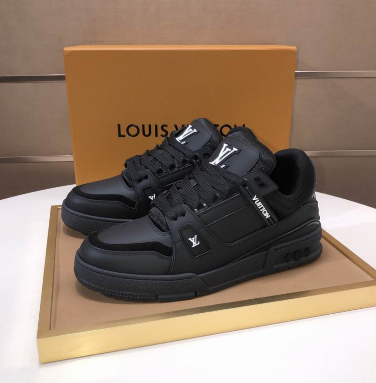 Authentic Louis Vuitton LV Trainer Sneaker (Black)