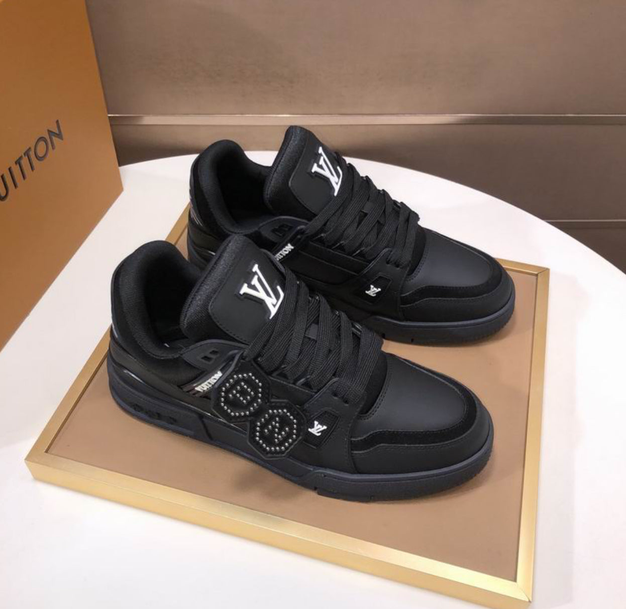 Authentic Louis Vuitton LV Trainer Sneaker (Black)
