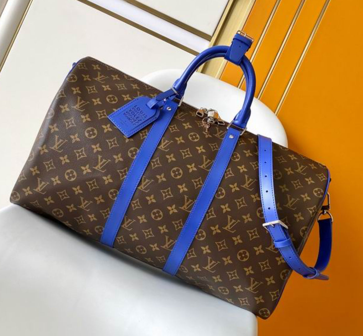 Authentic Louis Vuitton Keepall Bandoulière 50 (Blue)