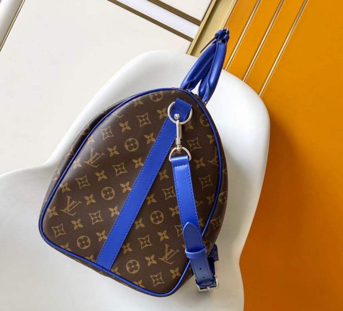 Authentic Louis Vuitton Keepall Bandoulière 50 (Blue)