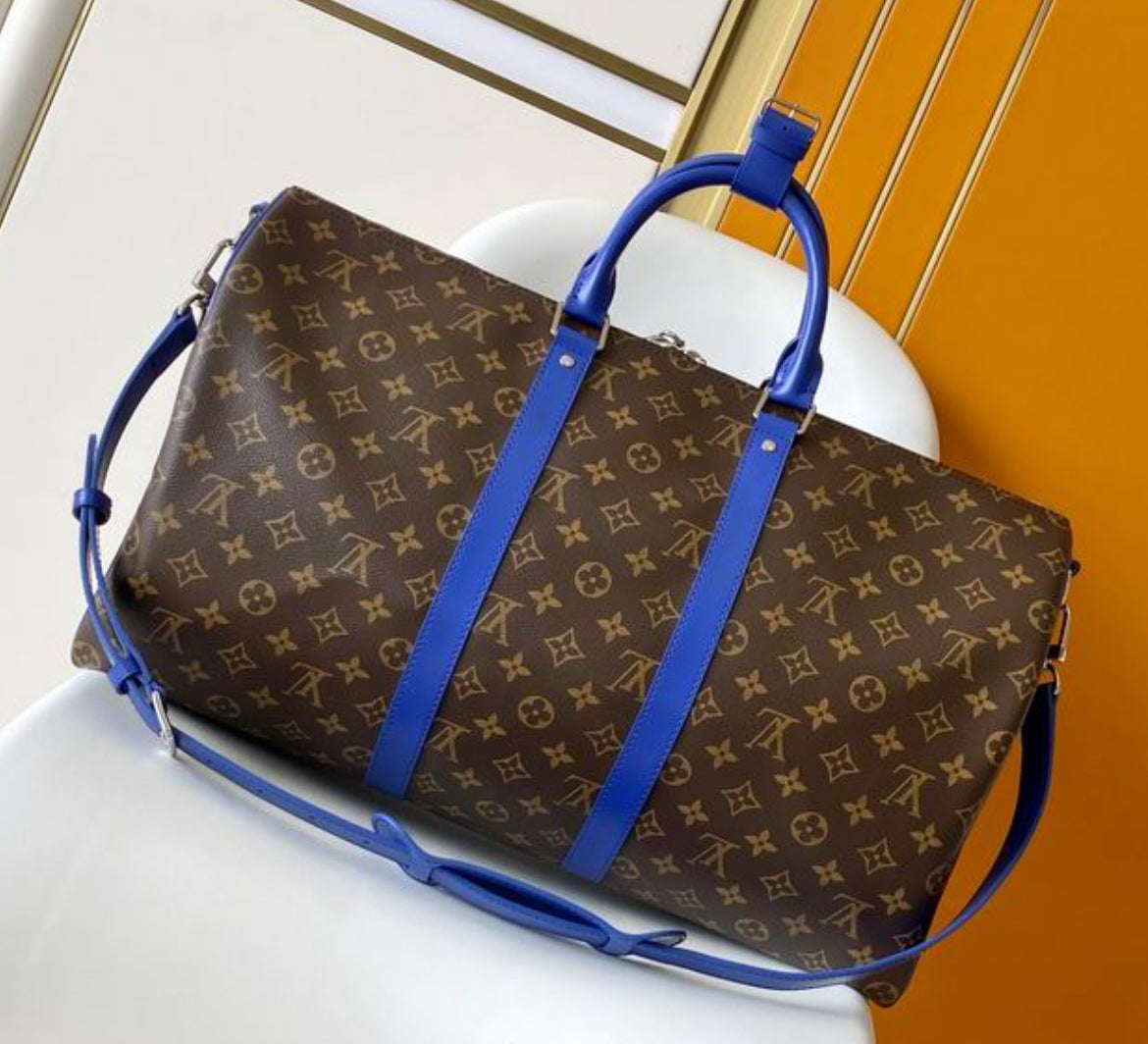 Authentic Louis Vuitton Keepall Bandoulière 50 (Blue)