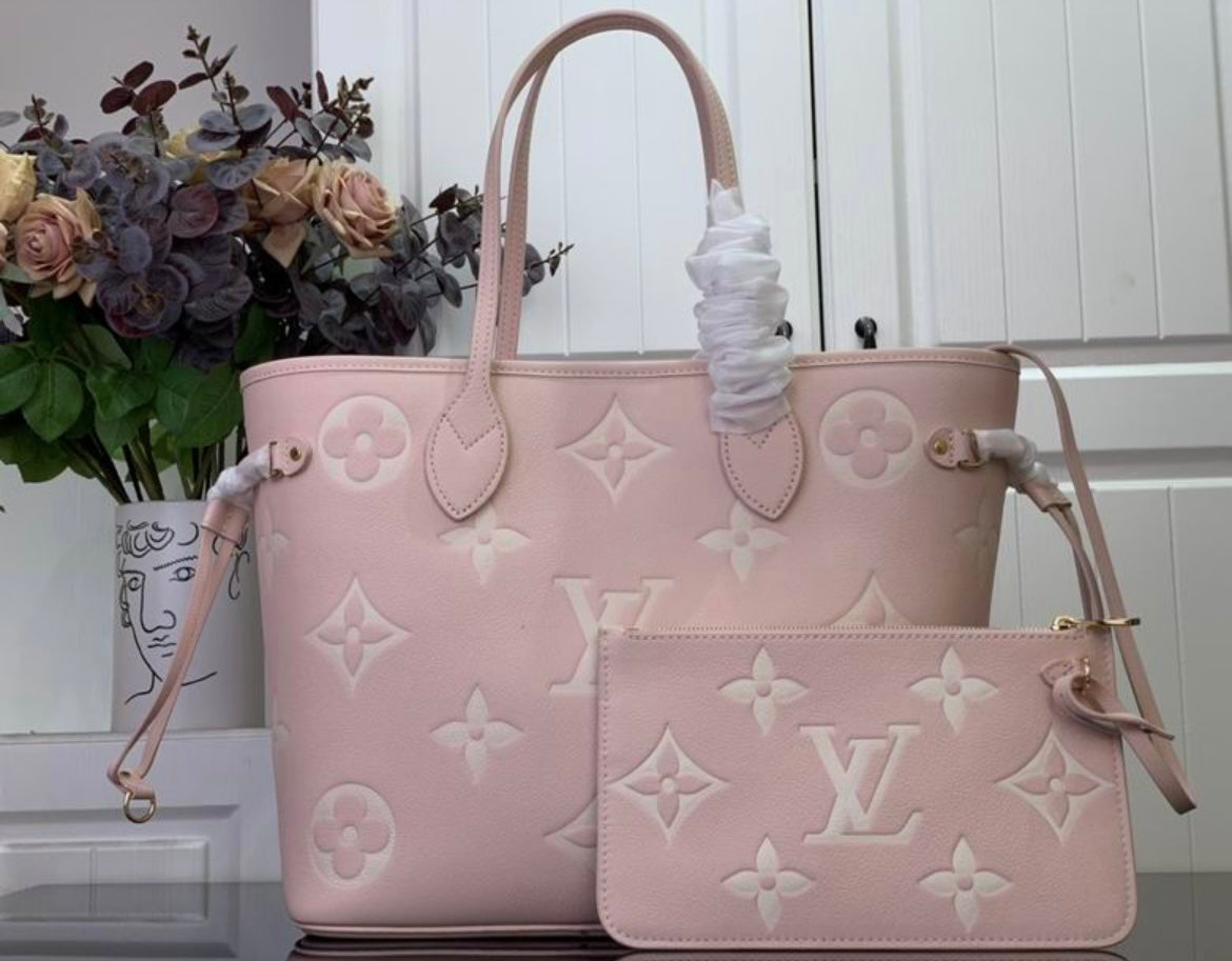 Authentic Louis Vuitton NEVERFUL MM TOTE (Pink)