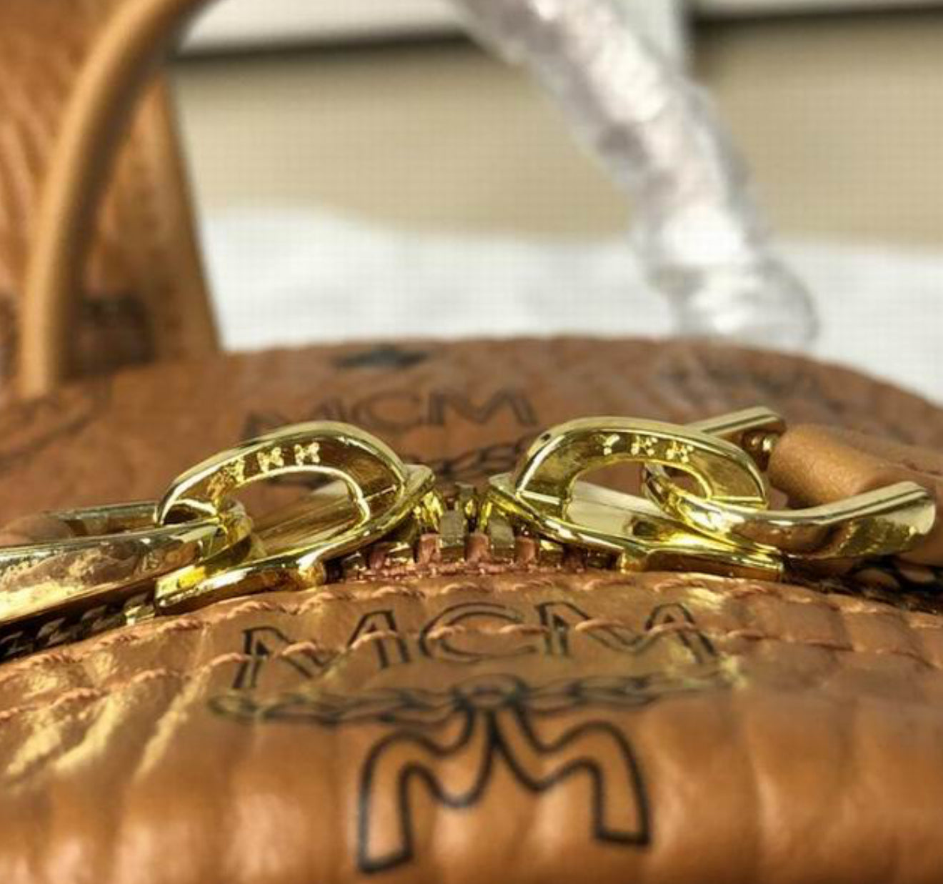 Authentic MCM : Stark Side Studs Backpack in Visetos