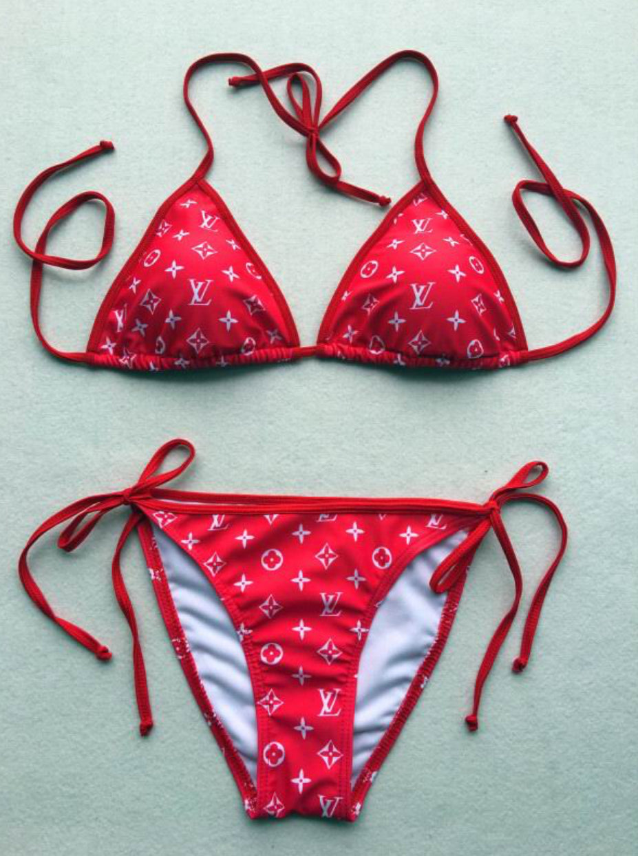 Authentic Louis Vuitton Graphic Monogram Bikini Set