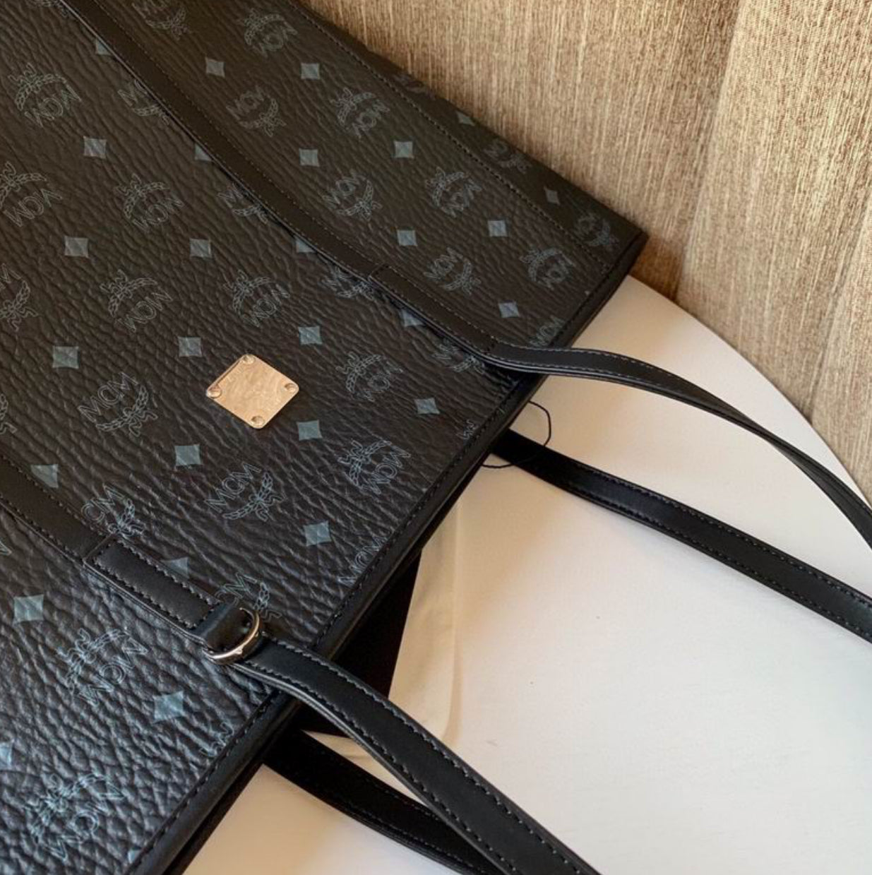 Authentic MCM Toni Top-Zip Shopper in Visetos