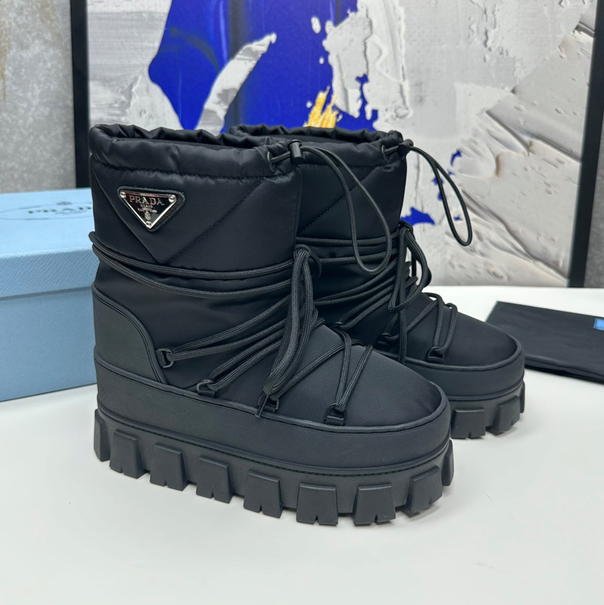 Authentic Prada Re-Nylon gabardine après ski booties
