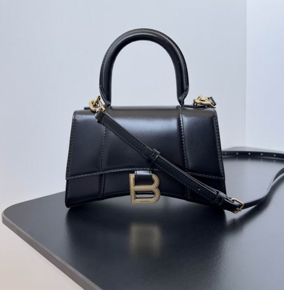 Authentic Balenciaga Hourglass Handbag XS (Shiny Box Calfskin)