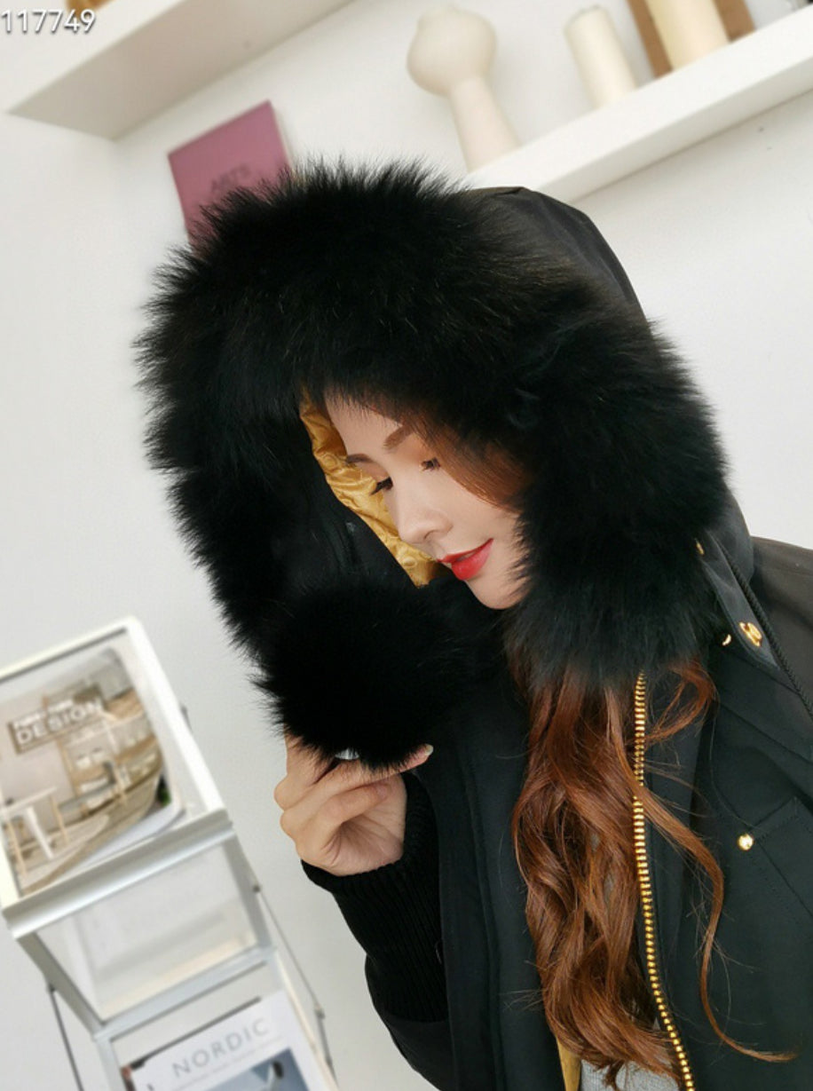 Authentic Moose Knuckles GOLD SERIES ORIGINAL SAINTE FLAVIE SHEARLING TRIM BOMBER JACKET