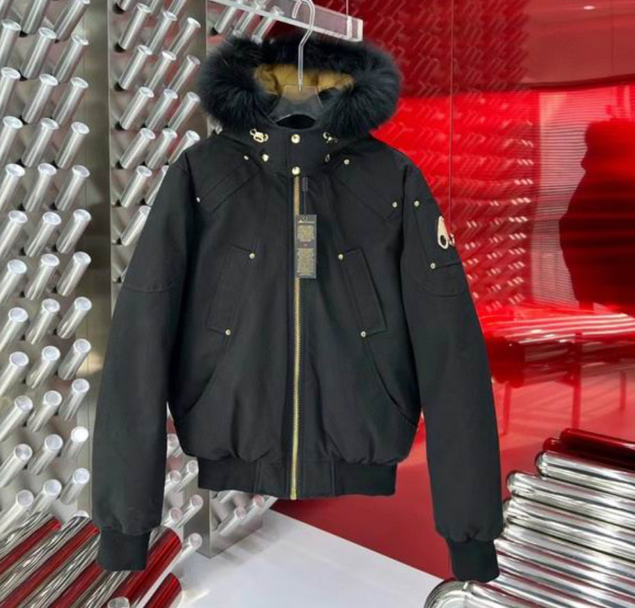 Authentic Moose Knuckles GOLD SERIES ORIGINAL SHEARLING TRIM BALLISTIC BOMBER