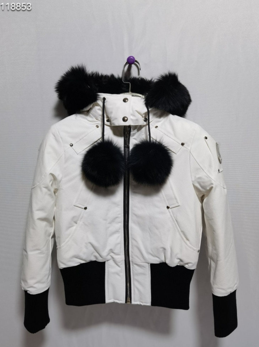 Authentic Moose Knuckles ORIGINAL DEBBIE SHEARLING TRIM BOMBER JACKET