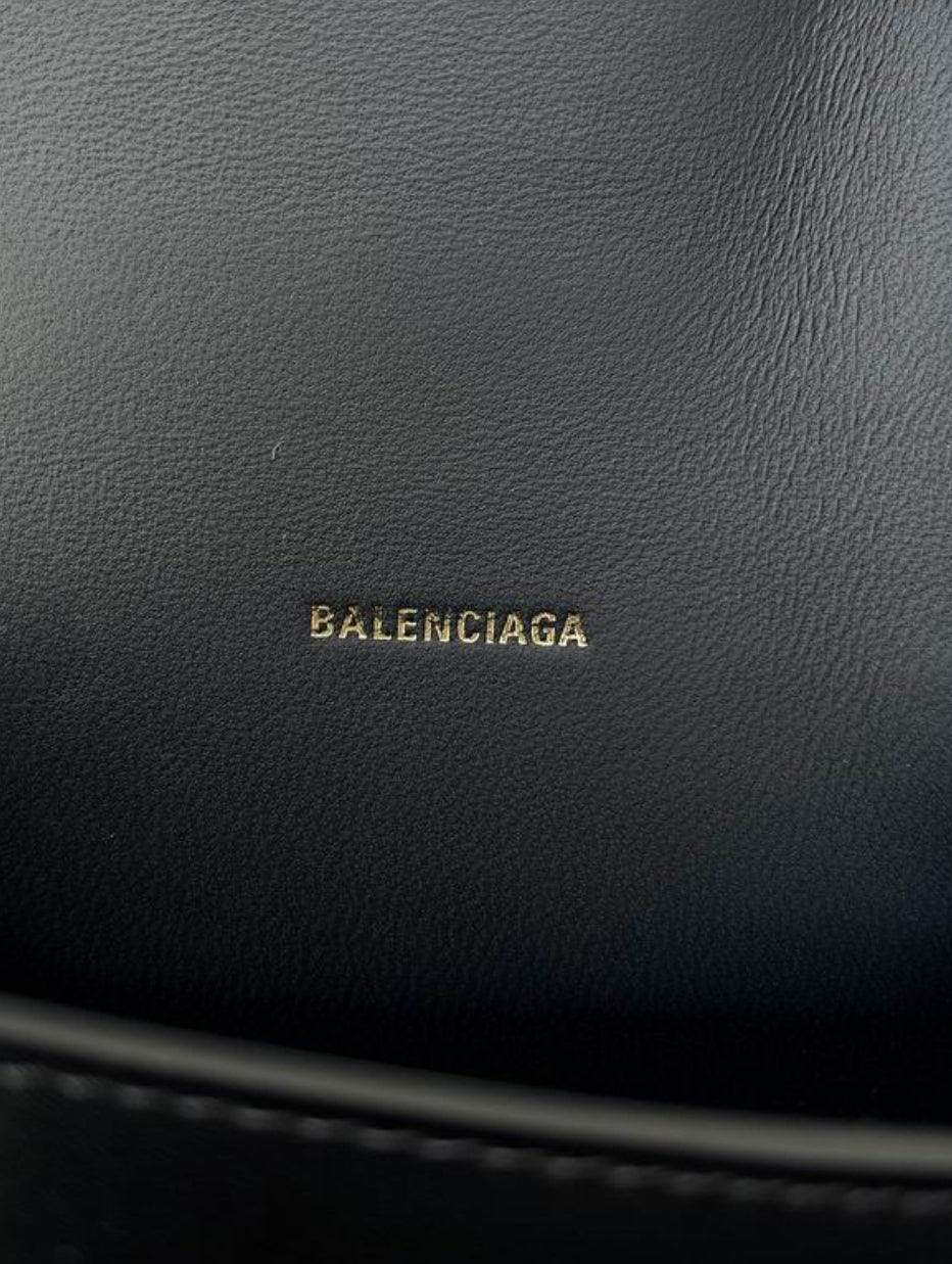 Authentic Balenciaga Hourglass Handbag XS (Shiny Box Calfskin)