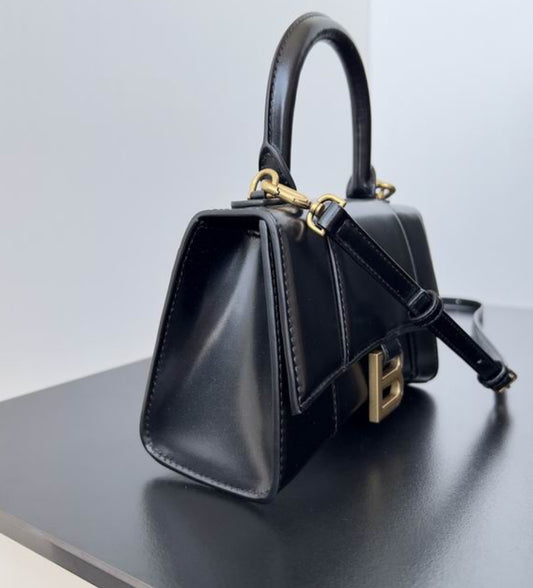 Authentic Balenciaga Hourglass Handbag XS (Shiny Box Calfskin)