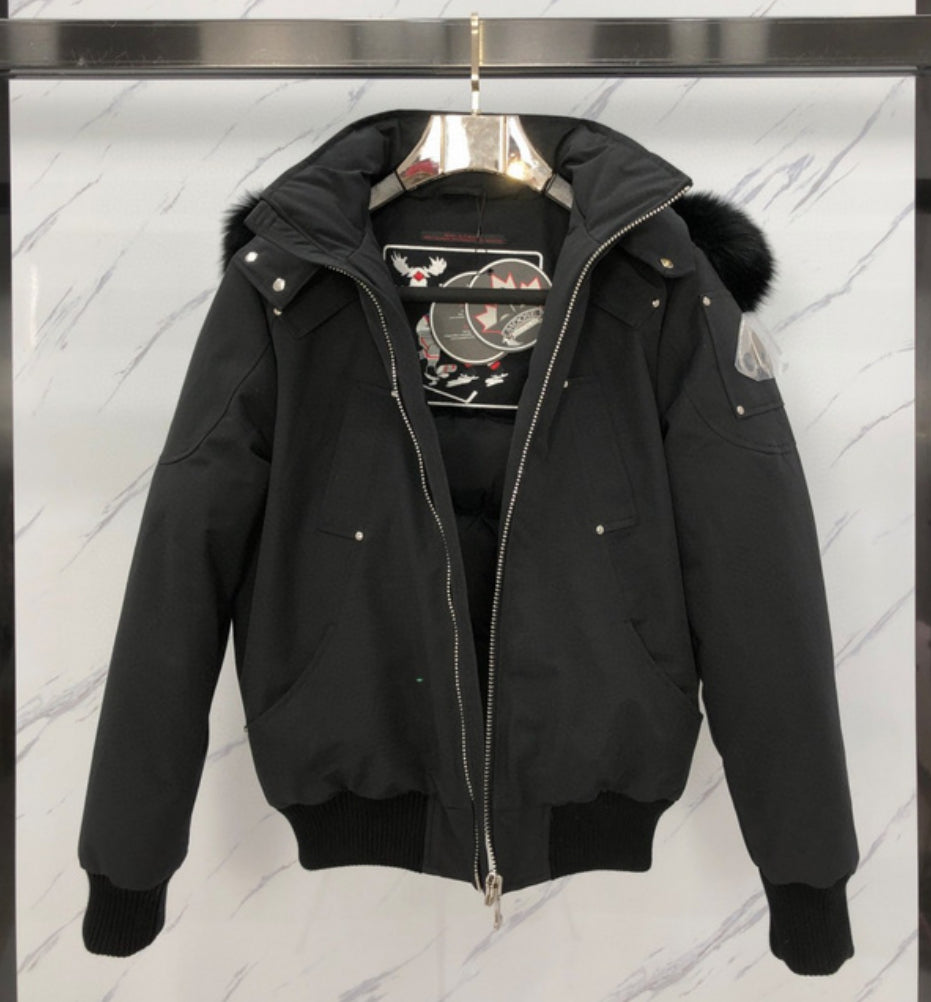 Authentic Moose Knuckles - ORIGINAL BALLISTIC SHEARLING TRIM BOMBER JACKET