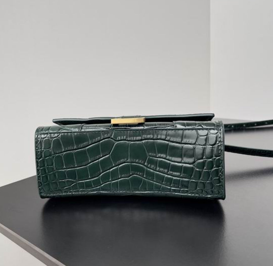 Authentic Balenciaga Hourglass Handbag XS (Crocodile Embossed Calfskin)