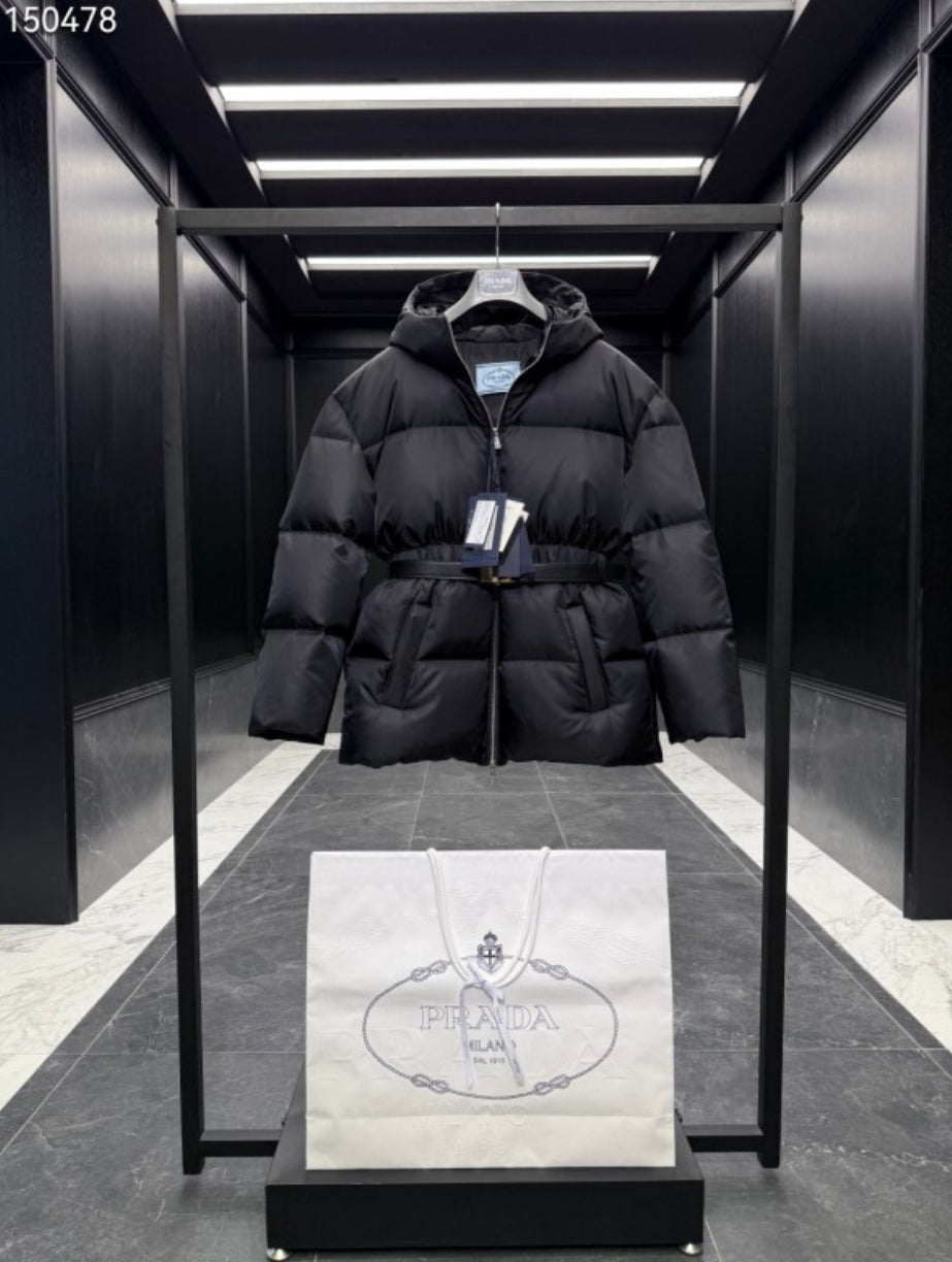 Authentic PRADA Re-Nylon Hooded Down Jacket