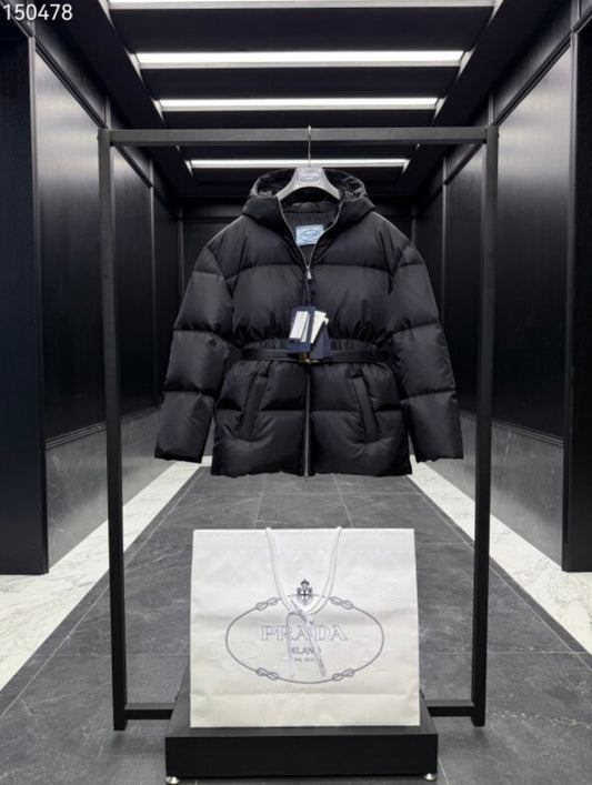 Authentic PRADA Re-Nylon Hooded Down Jacket