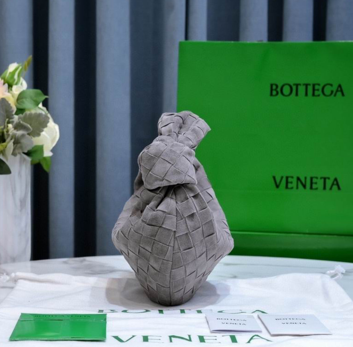 Authentic Bottege Veneta mini Jodie (Intrecciato SUEDE leather)