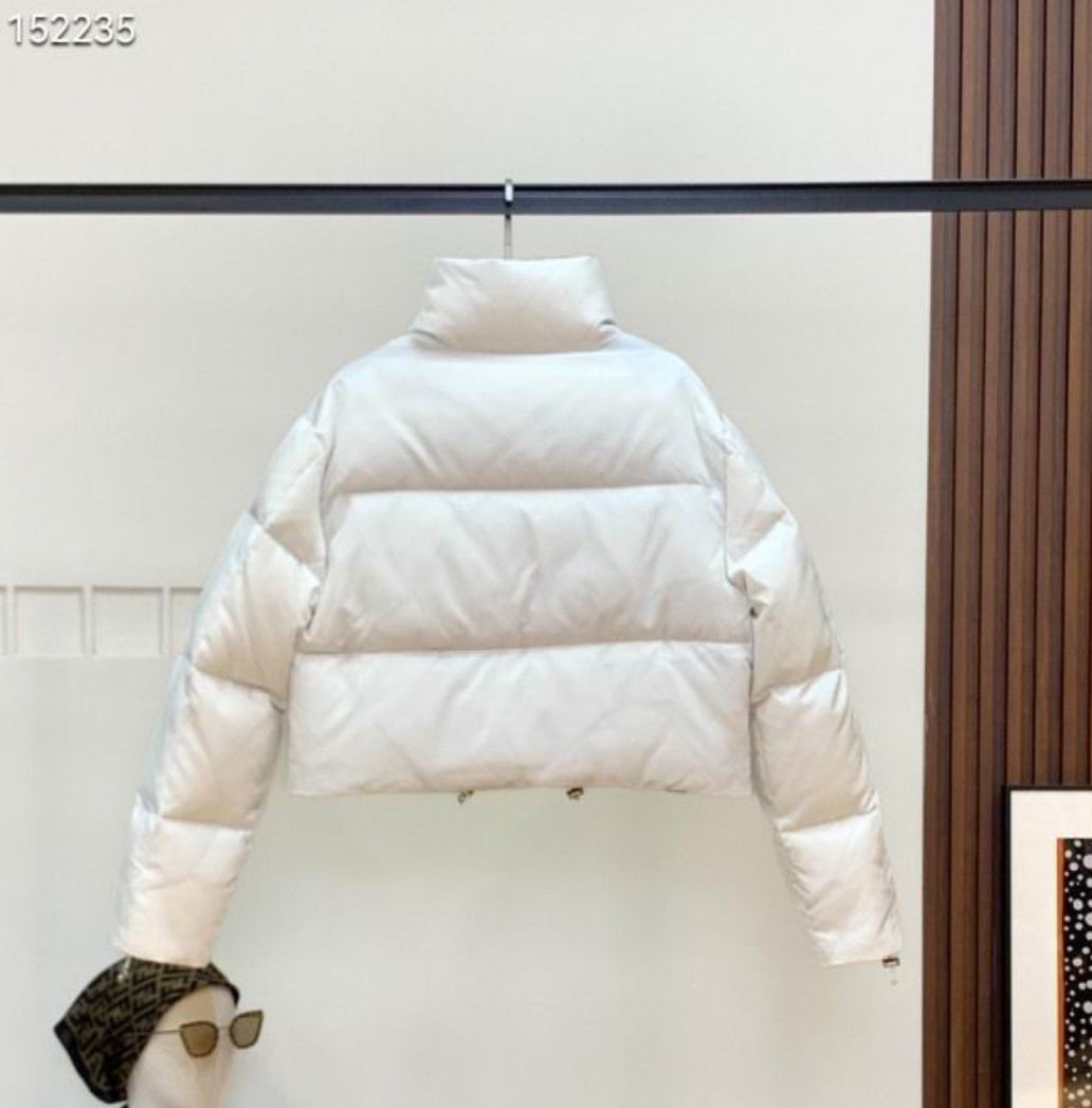 Cropped Re-Nylon down jacket