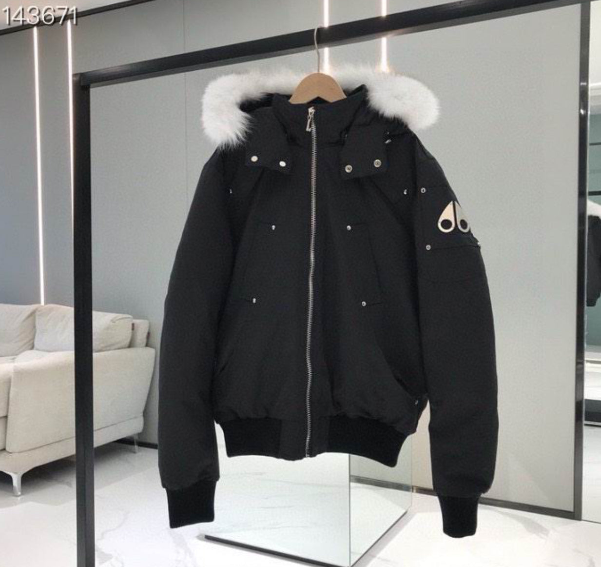 Authentic Moose Knuckles - ORIGINAL BALLISTIC SHEARLING TRIM BOMBER JACKET