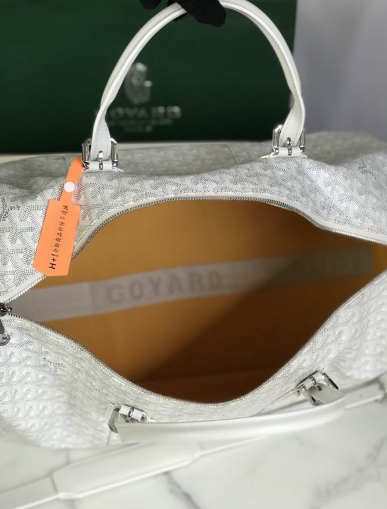Authentic Goyard Boston 50 bag (White)