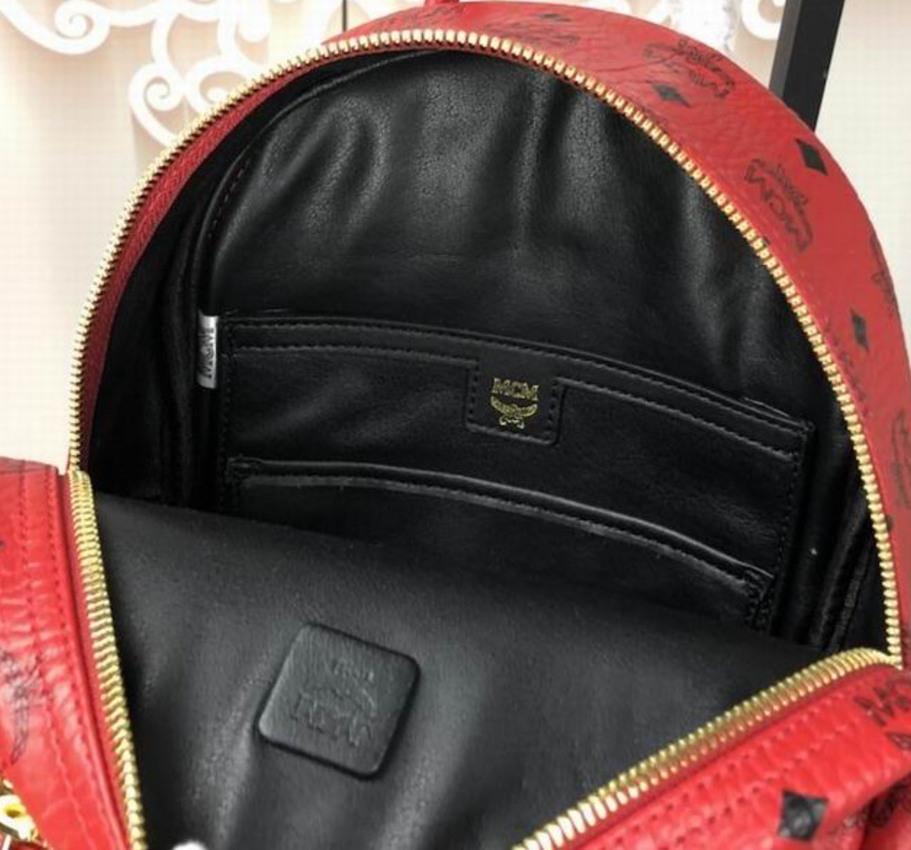 Authentic MCM : Stark Side Studs Backpack in Visetos