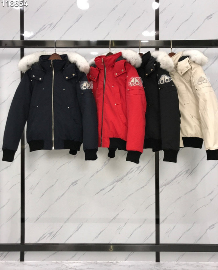 Authentic Moose Knuckles - ORIGINAL BALLISTIC SHEARLING TRIM BOMBER JACKET