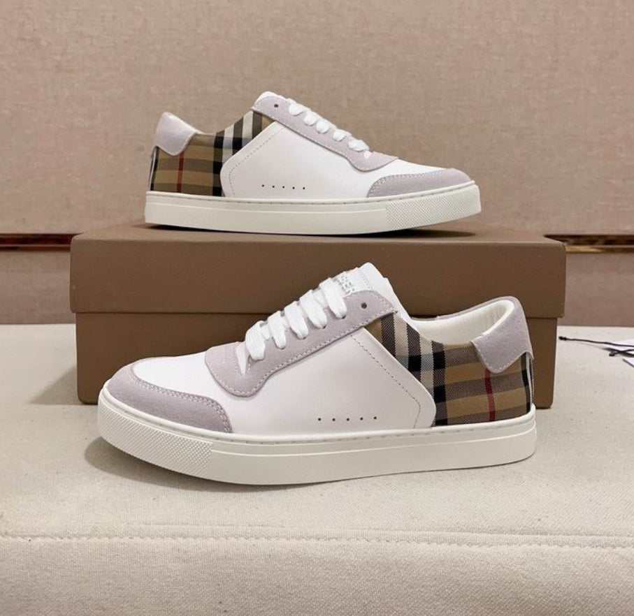 Leather Suede and Check Sneakers