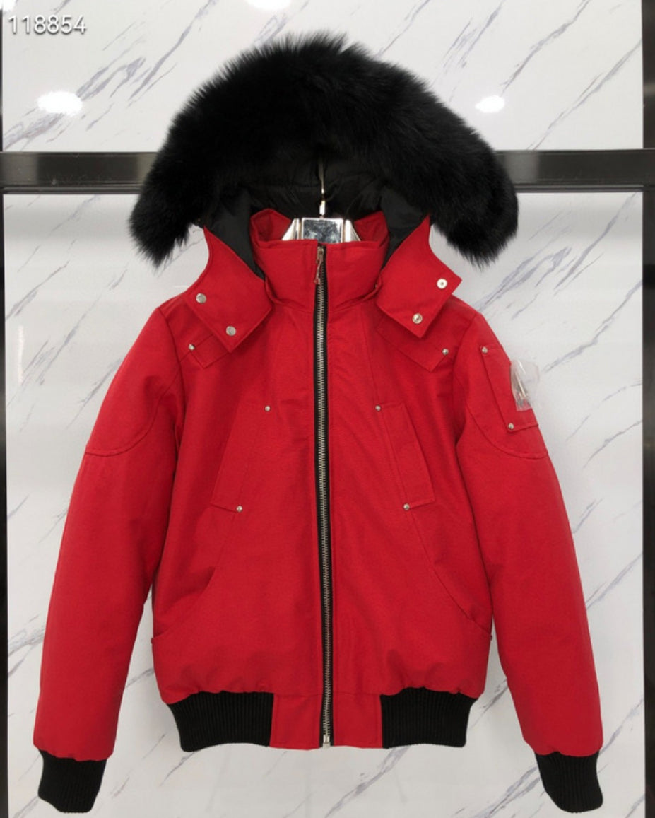 Authentic Moose Knuckles - ORIGINAL BALLISTIC SHEARLING TRIM BOMBER JACKET