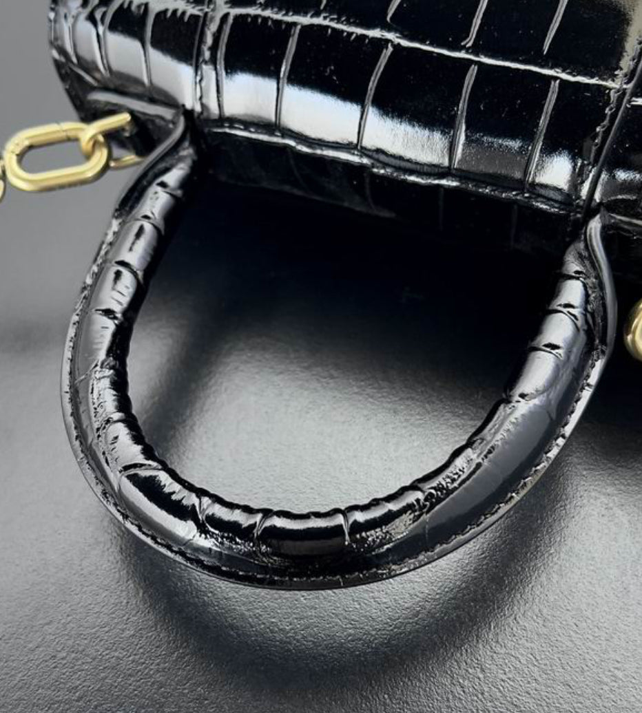 Authentic Balenciaga Hourglass Handbag XS (Crocodile Embossed Calfskin)