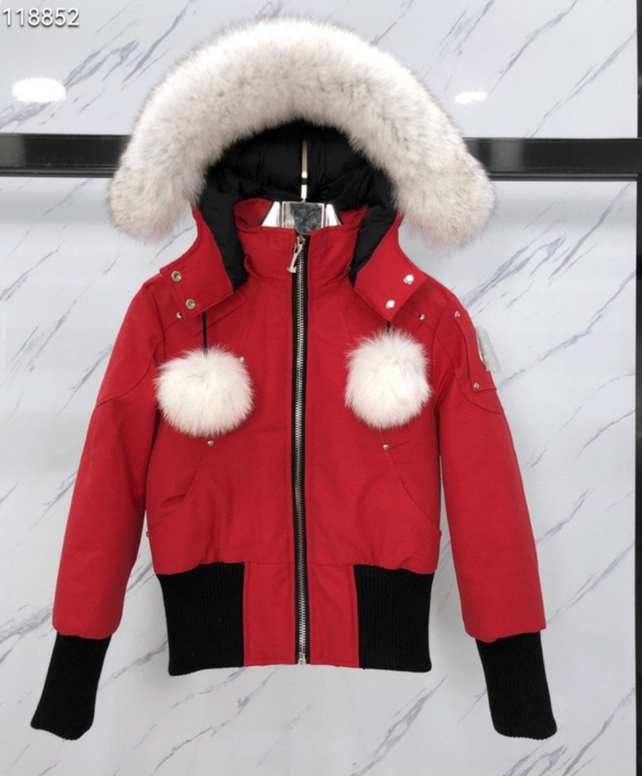 Authentic Moose Knuckles ORIGINAL DEBBIE SHEARLING TRIM BOMBER JACKET