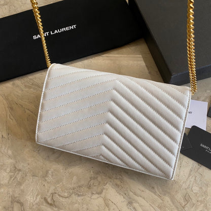 Authentic Yves Saint Laurent CASSANDRE CHAIN WALLET IN LAMBSKIN