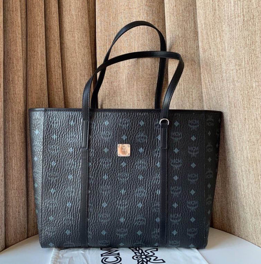 Authentic MCM Toni Top-Zip Shopper in Visetos