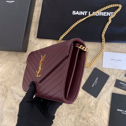 Authentic Yves Saint Laurent CASSANDRE CHAIN WALLET IN LAMBSKIN