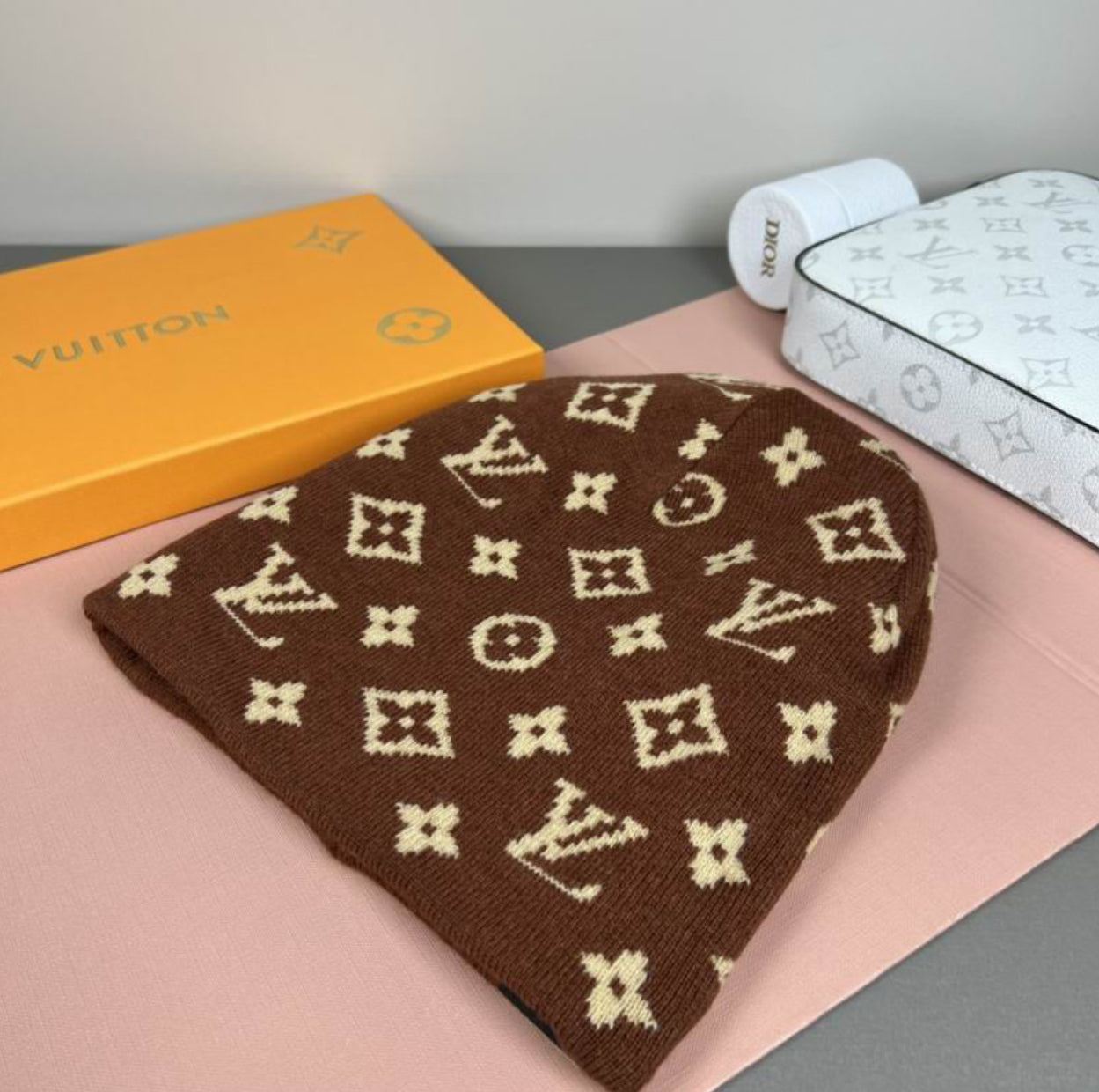 Authentic Louis Vuitton - Fit Monogram Beanie (reversible)