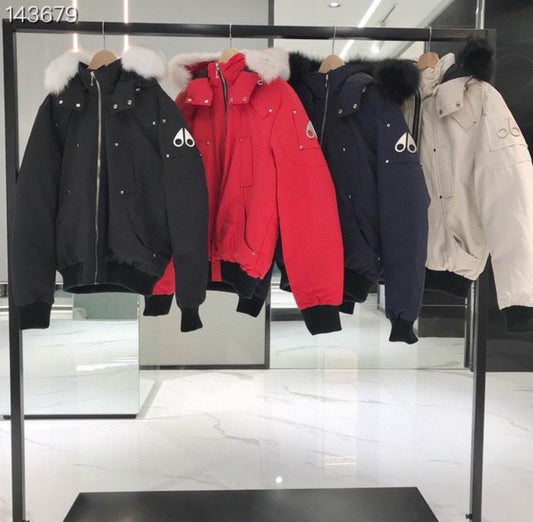 Authentic Moose Knuckles - ORIGINAL BALLISTIC SHEARLING TRIM BOMBER JACKET