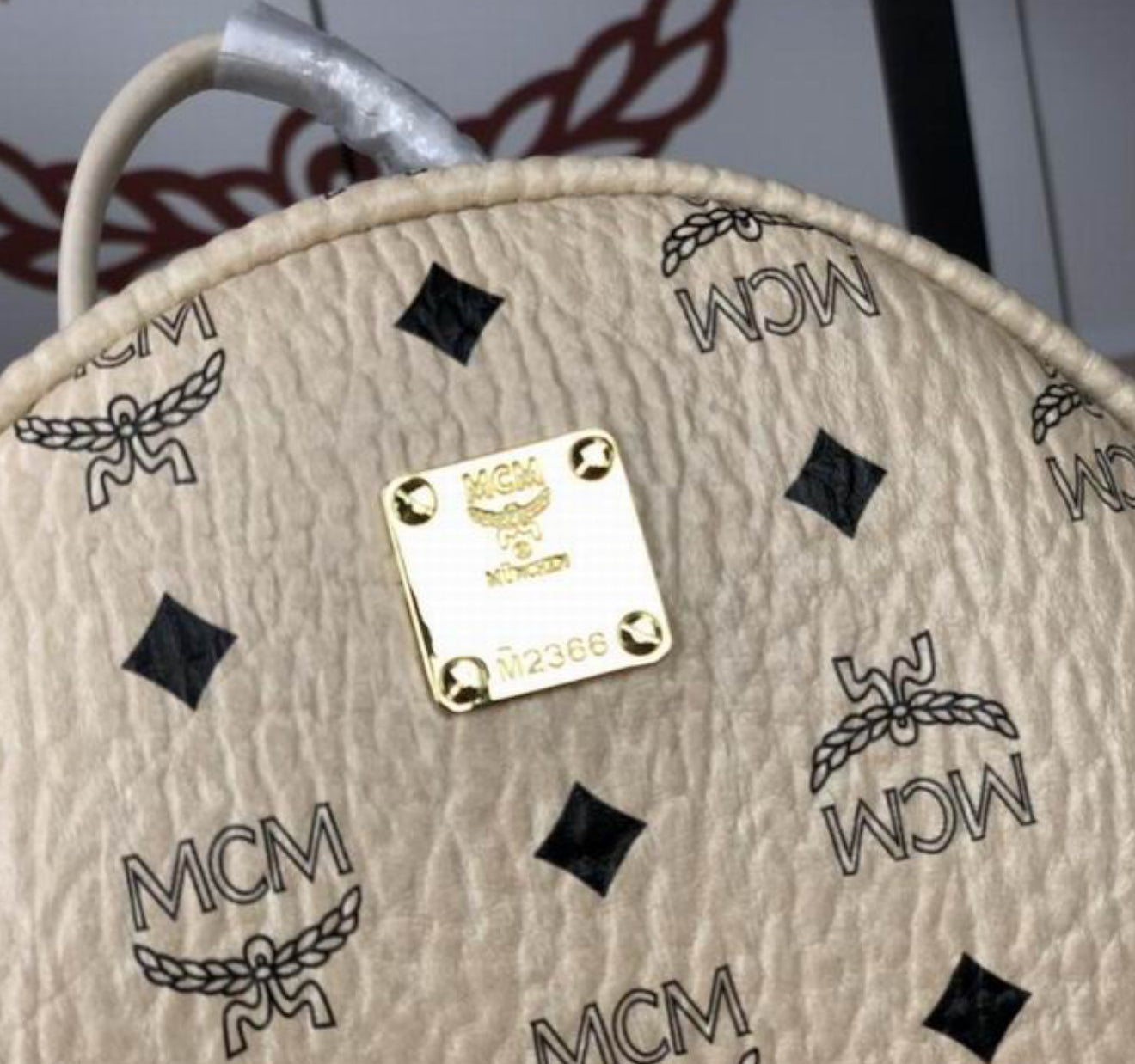 Authentic MCM : Stark Side Studs Backpack in Visetos