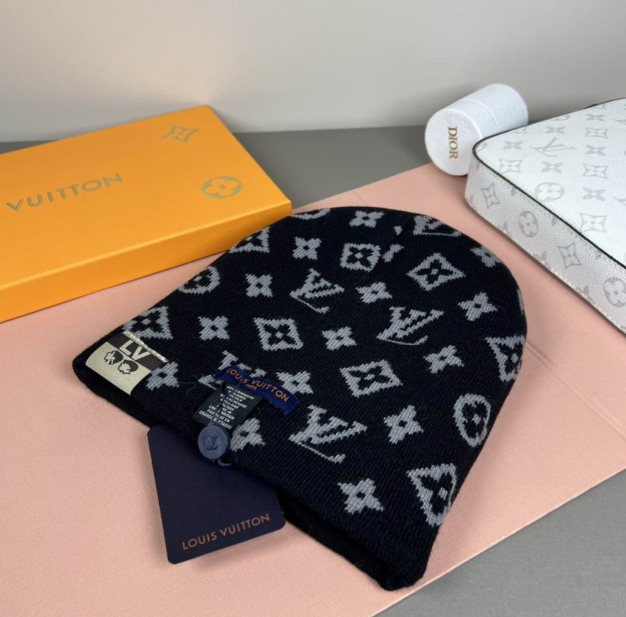 Authentic Louis Vuitton - Fit Monogram Beanie (reversible)