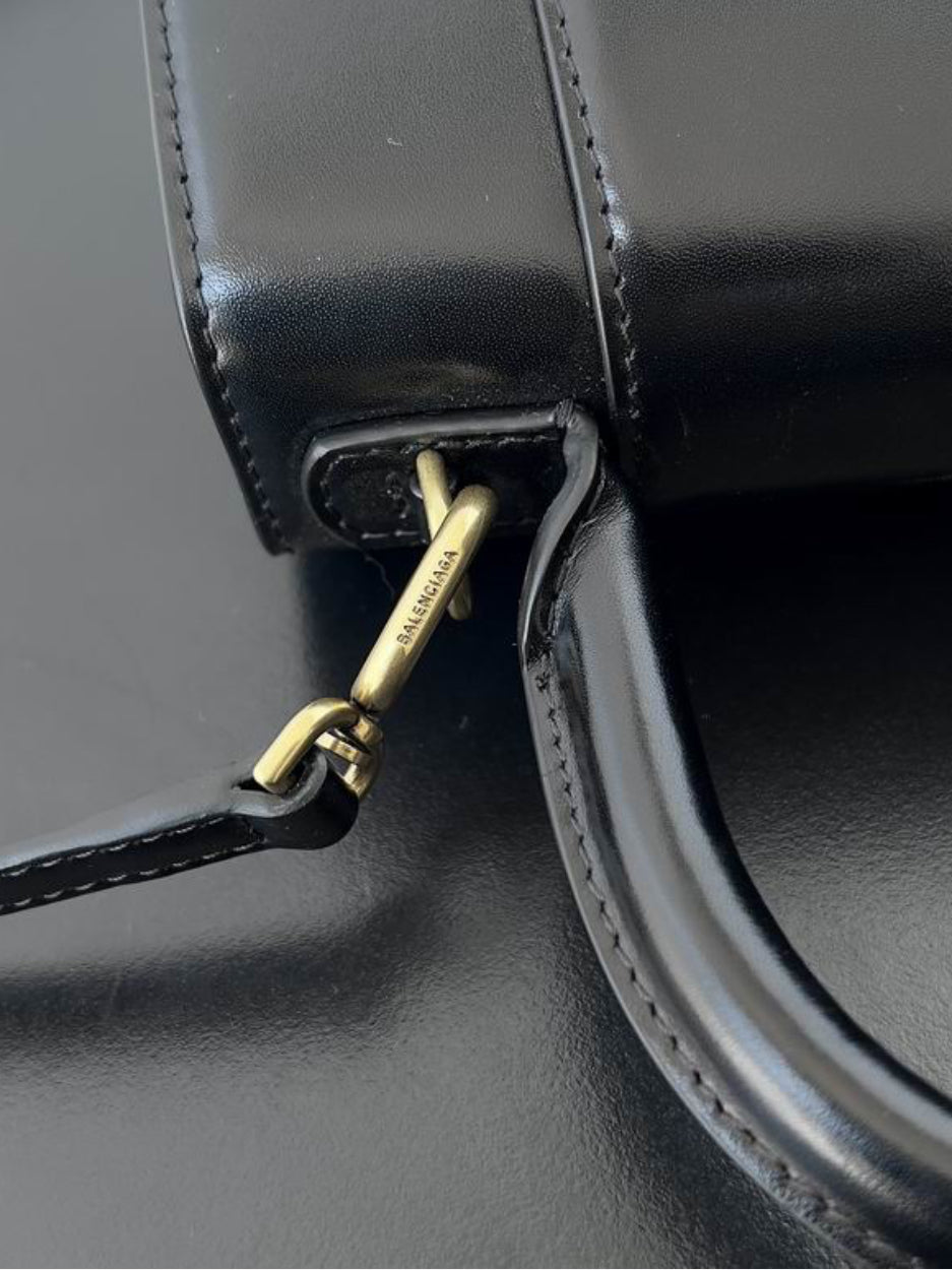 Authentic Balenciaga Hourglass Handbag XS (Shiny Box Calfskin)
